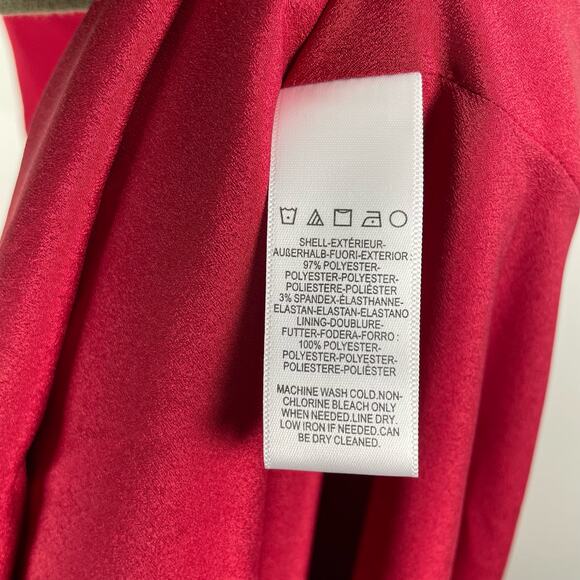 Dress the Population Sandra Gown Sz L Garnet Red Plunge Trumpet Wedding Evening - Picture 12 of 12